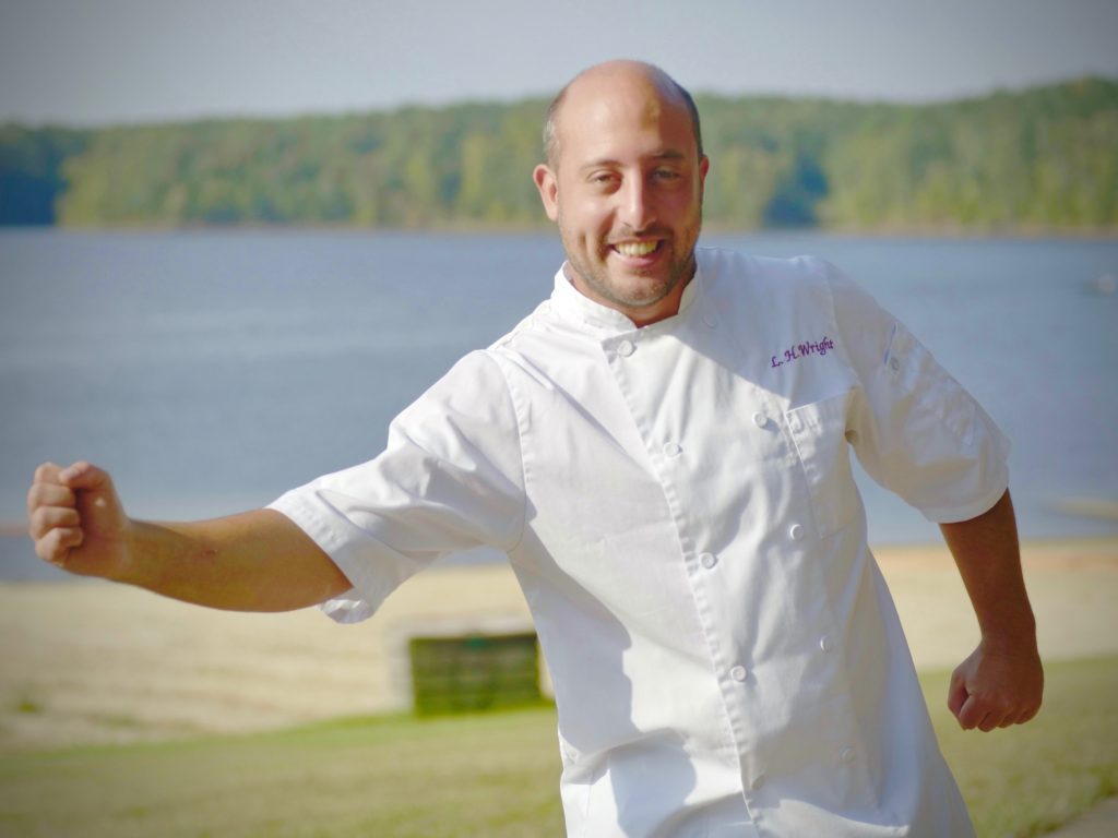 Chef Lee Wright on the beach